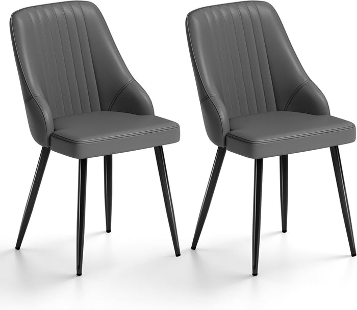 Grey PU Chairs / Set of 2