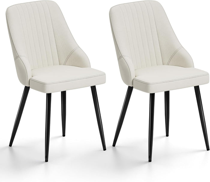 Cream Velvet Chairs / Set of 2