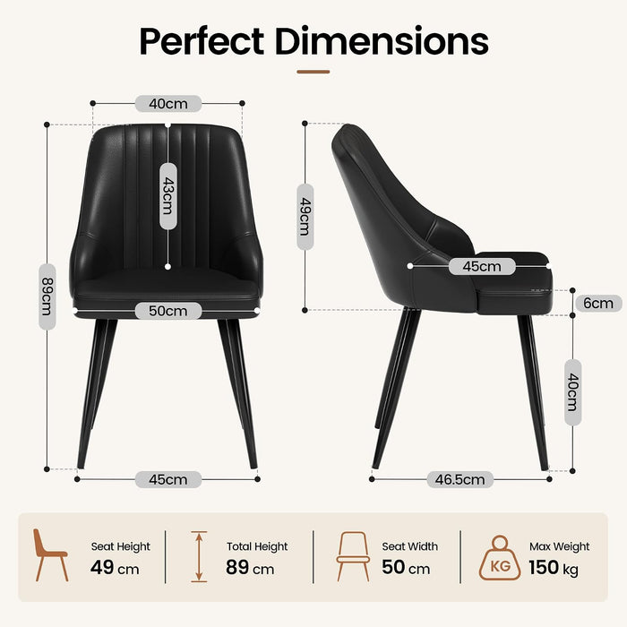 Dining Chairs with Ergonomic Backrest Set of 2/4