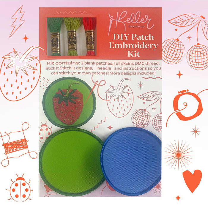 DIY Embroidery Patch Kit-Red Things Pack