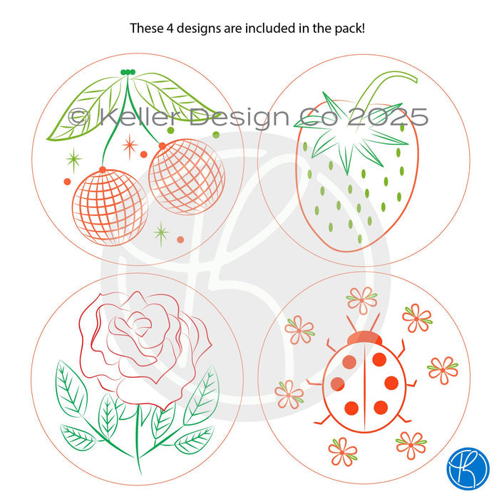 DIY Embroidery Patch Kit-Red Things Pack