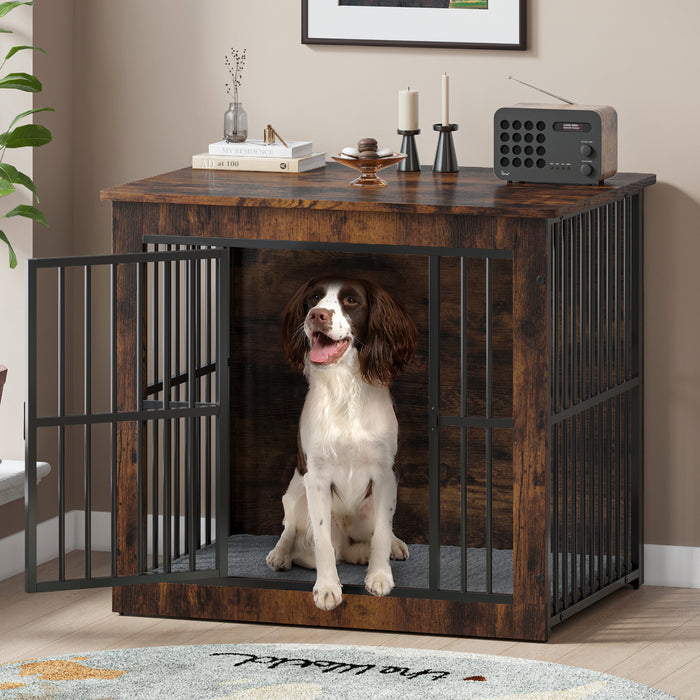 Dog Crate Furniture with Plush Mat