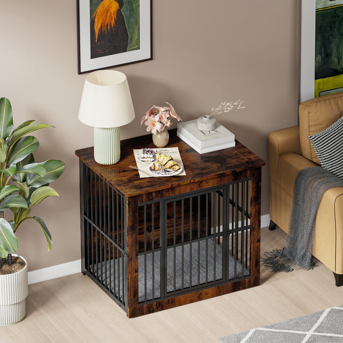 Dog Crate Furniture with Plush Mat