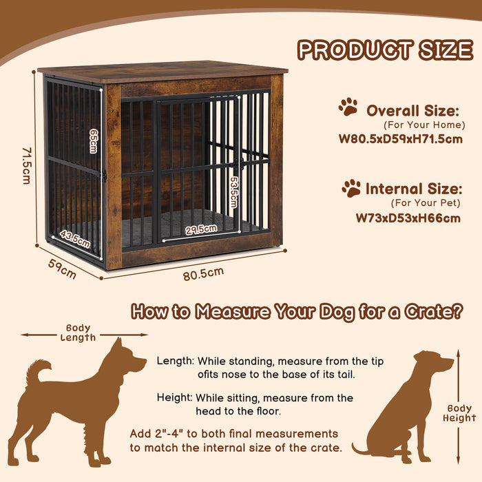 Dog Crate Furniture with Plush Mat