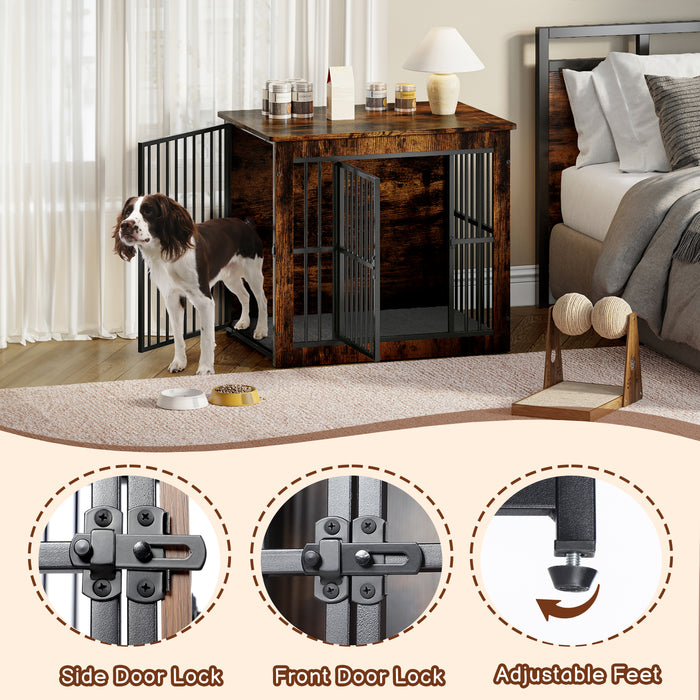 Dog Crate Furniture with Plush Mat