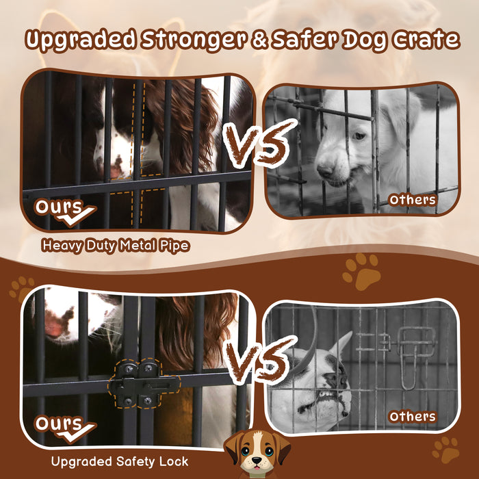 Dog Crate Furniture with Plush Mat