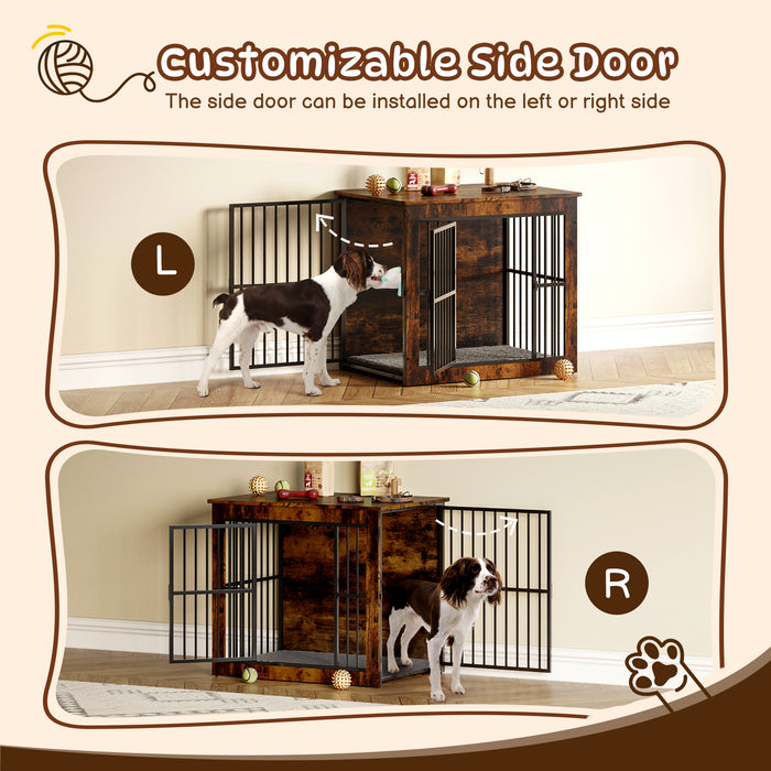 Dog Crate Furniture with Plush Mat