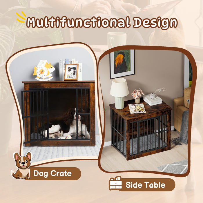 Dog Crate Furniture with Plush Mat