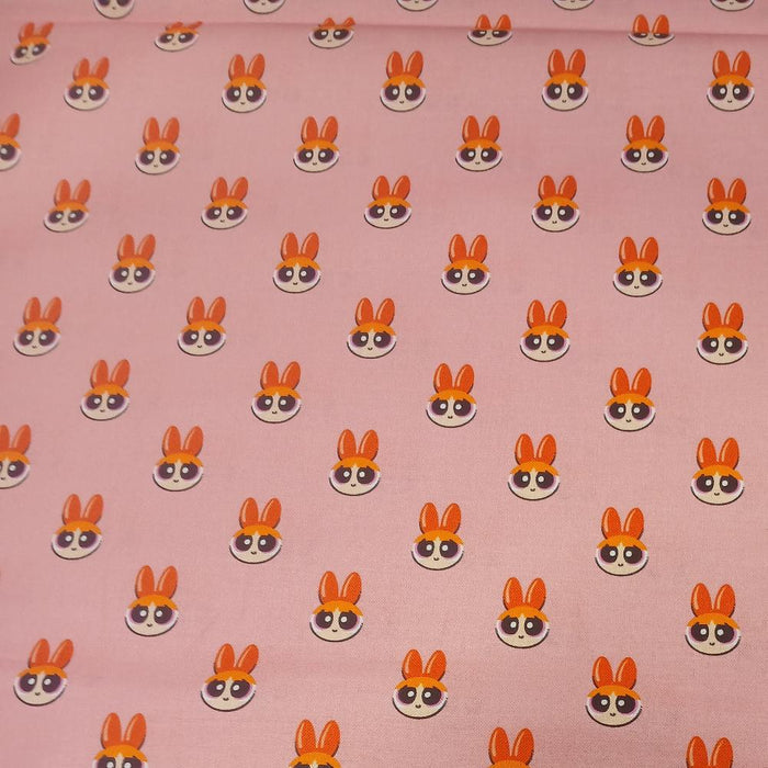 PowerPuff Girls - Blossom Face Pink Cotton Fabric