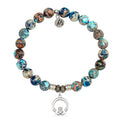 Earth Jasper Gemstone Bracelet with Claddagh Sterling Silver Charm