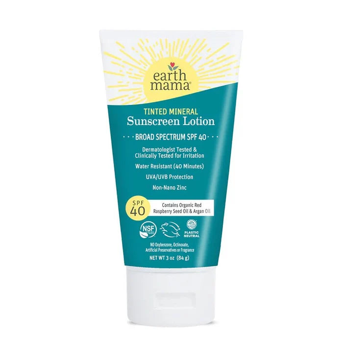 Earth Mama Tinted Mineral Sunscreen Lotion SPF 40 (3 oz) - Formuland