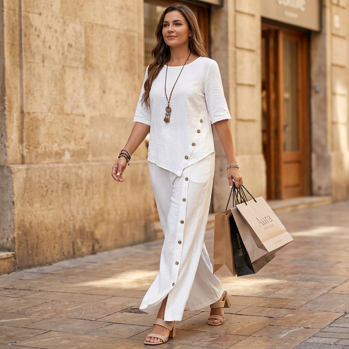 Elivara – Women's Asymmetric Two Piece Set