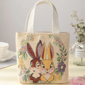 Embroidery Canvas Bag Cute Debit Flowers Tote Bag