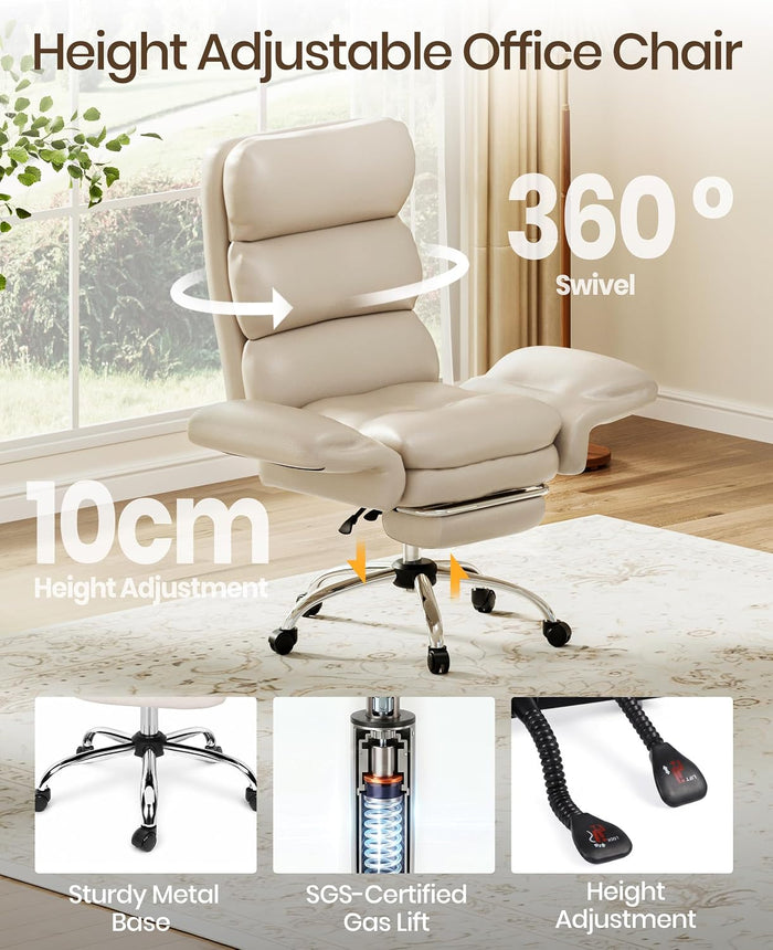 Ergonomic Executive Office Chair with Footrest