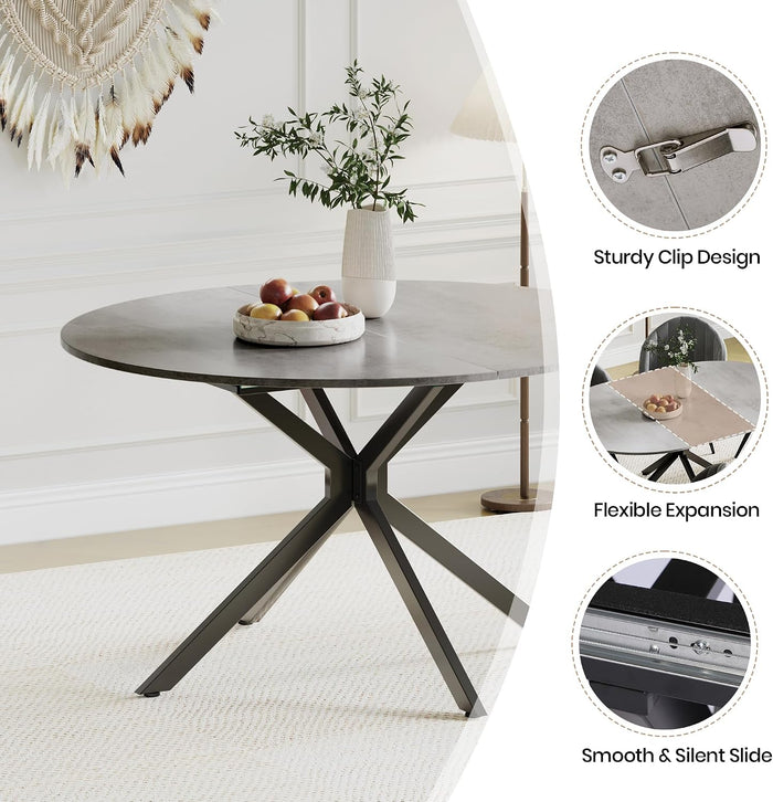 Extendable Round to Oval Dining Table