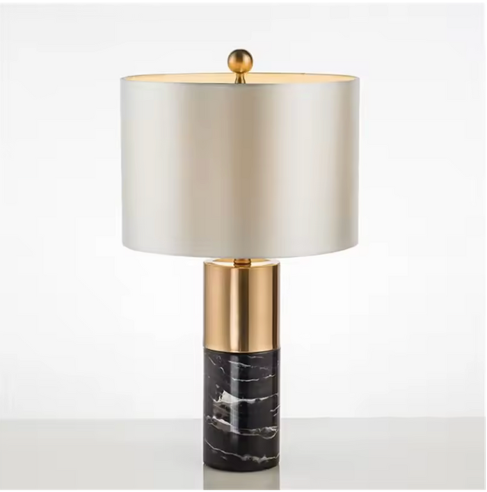 Fabric Marble Living Room Sofa Table Lamps - Black