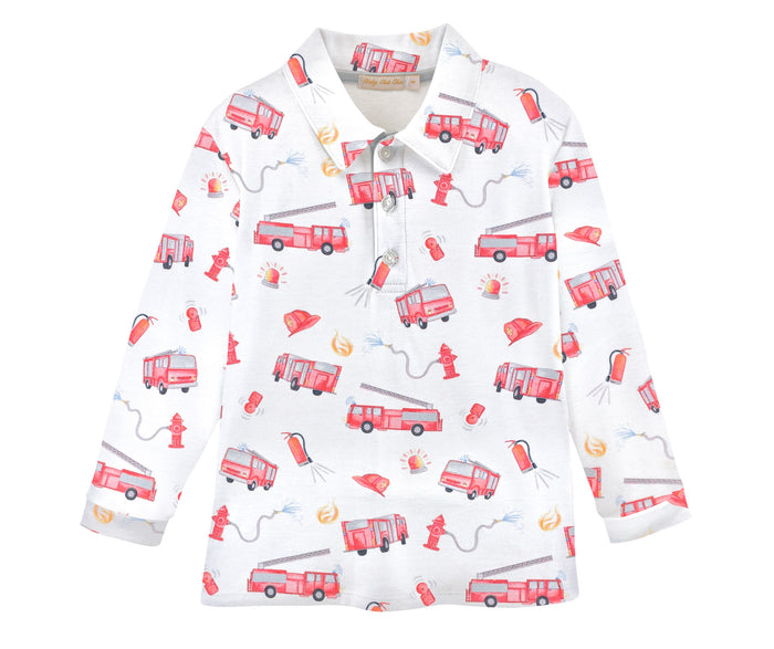 Firetrucks Long Sleeve Polo