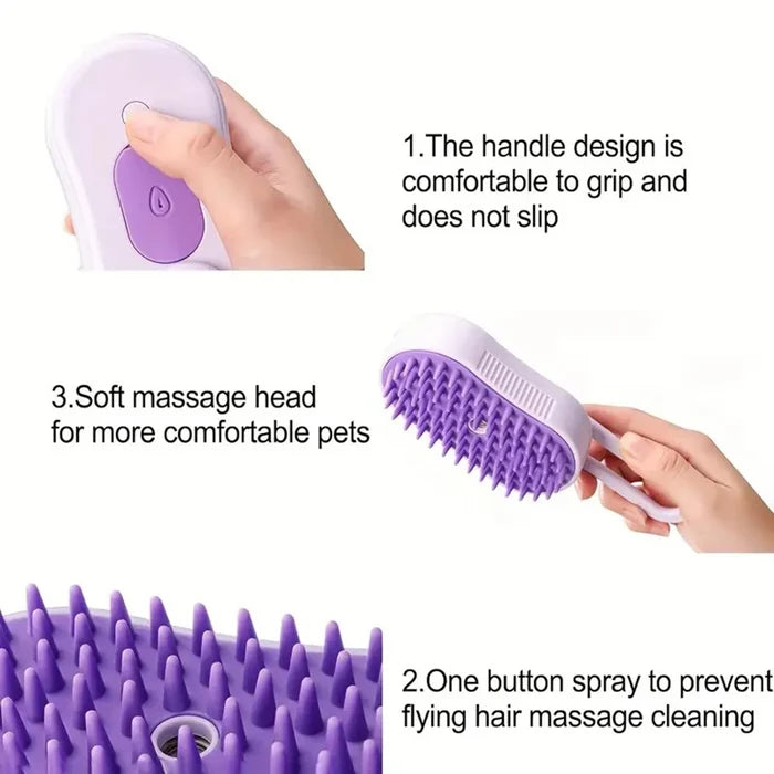 Foldable cat and dog grooming tool with silicone bristles, suitable for both long and short hair Happy Tails Pet Shop Store