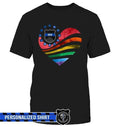 Apparel S / Black Glaxy Flag Heart - Pride Month - Police - DSAPP