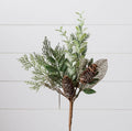 Glittered Winter Greens w/ Pinecones