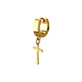 Gold Surgical Steel Cross Huggie Surgical Steel / Gold Huggie