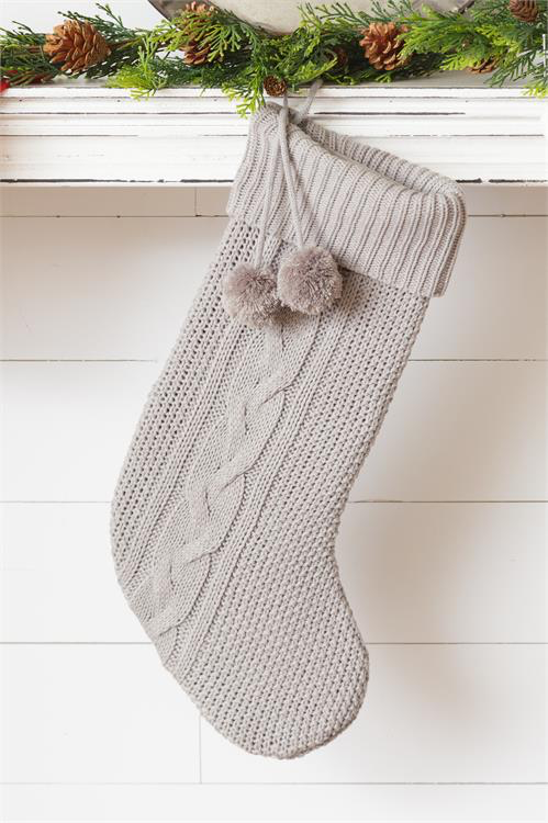 Gray Knit Stocking