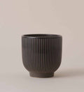 Grey Ribbed Ceramic Pot (13cm)