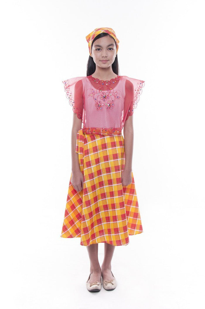 BARONG WAREHOUSE - GS04 - MADE-TO-ORDER - Girls' Baro't Saya Red Set