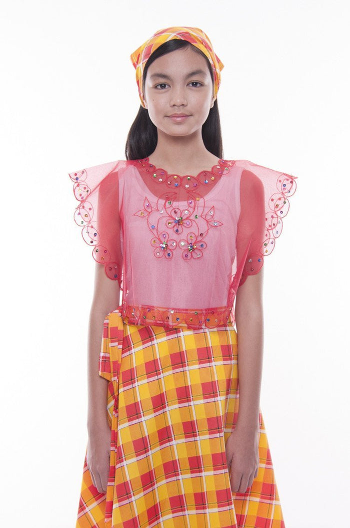 BARONG WAREHOUSE - GS04 - MADE-TO-ORDER - Girls' Baro't Saya Red Set