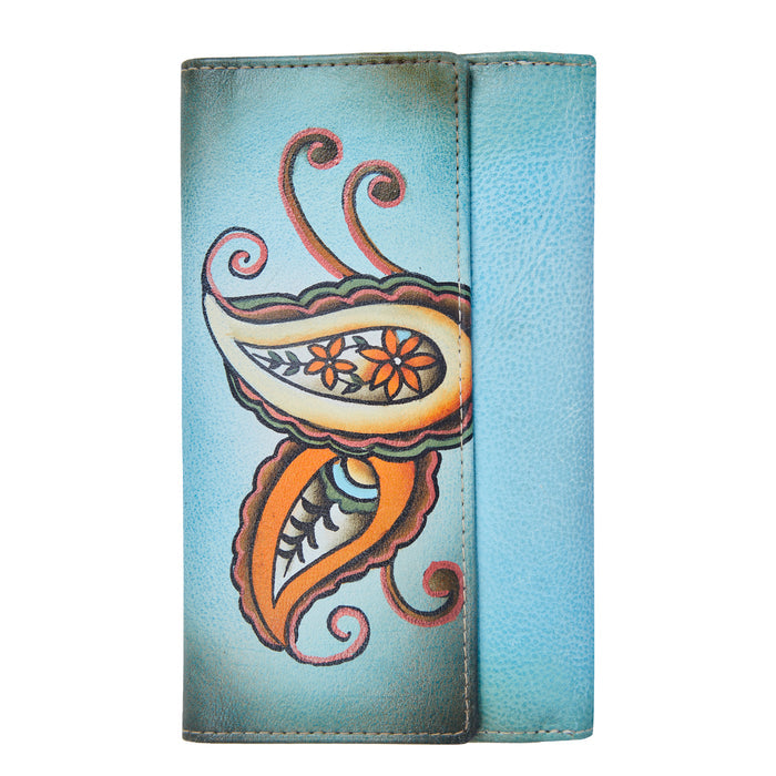 Women's mandala art bifold wallet for everyday carry-back view