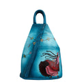 Women's turquoise triangle convertible backpack for daily adventures