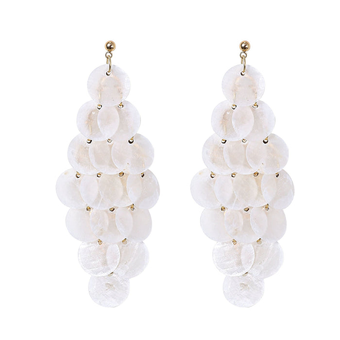 Handcrafted Cascading Capiz Shell Chandelier Earrings