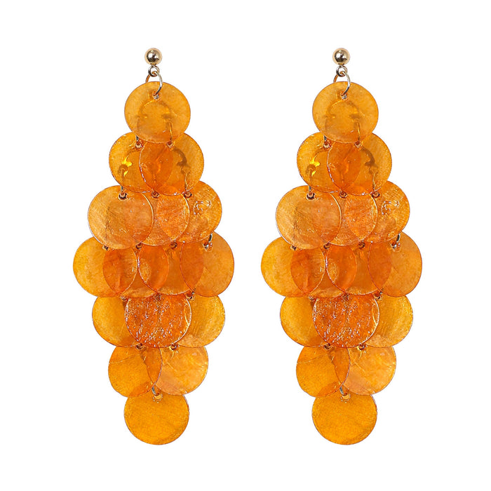 Handcrafted Cascading Capiz Shell Chandelier Earrings