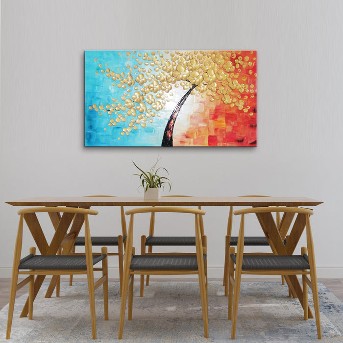Handmade Oil Painting in Flower on Stretched Canvas