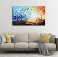 Handmade Oil Painting of Large Landscape View on Stretched Canvas