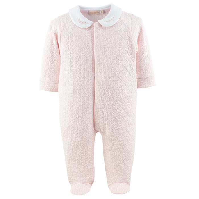 Hearts Footie with Embroidered Collar