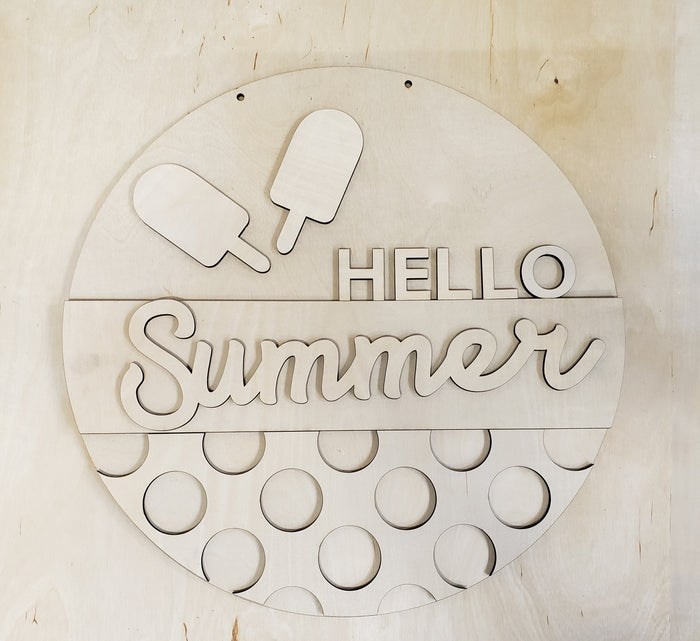 Hello Summer Popsicle Round
