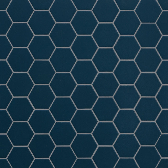 Hexa Deep Navy Mosaic 31.6x31.6 Tile Terratinta 31.6cm x 31.6cm
