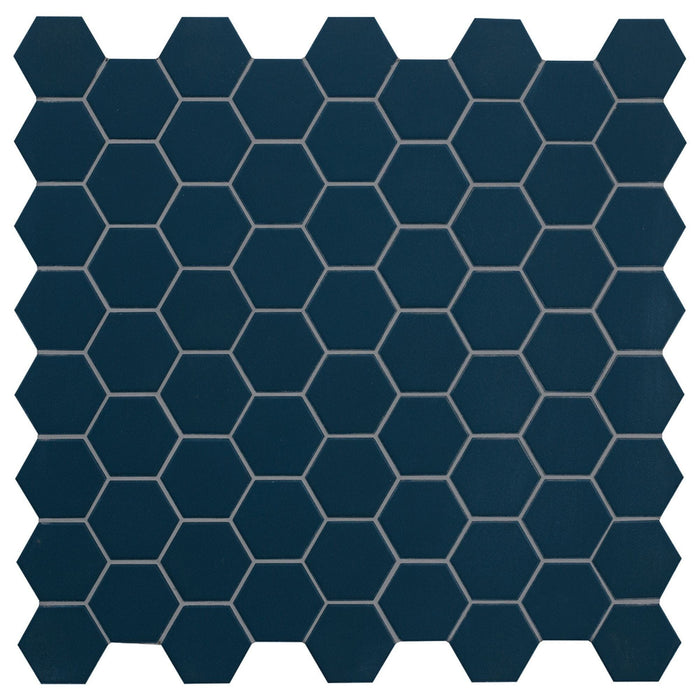 Hexa Deep Navy Mosaic 31.6x31.6 Tile Terratinta