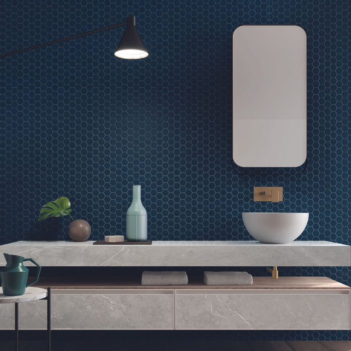 Hexa Deep Navy Mosaic 31.631.6 Tile Terratinta