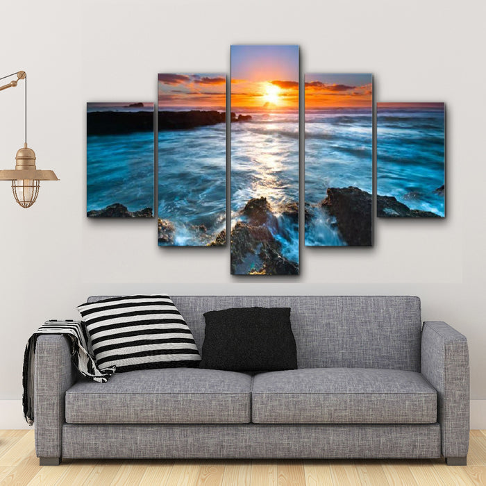 High Quality Art Print  of Sea View on Stretched Canvas in Group