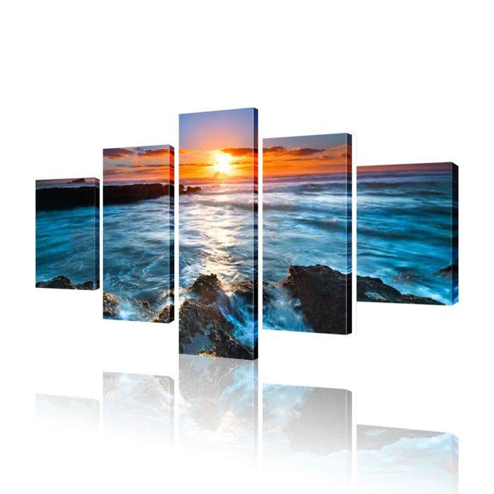 High Quality Art Print  of Sea View on Stretched Canvas in Group