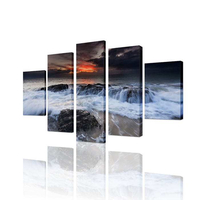 High Quality Art Print  of Sea View on Stretched Canvas in Group