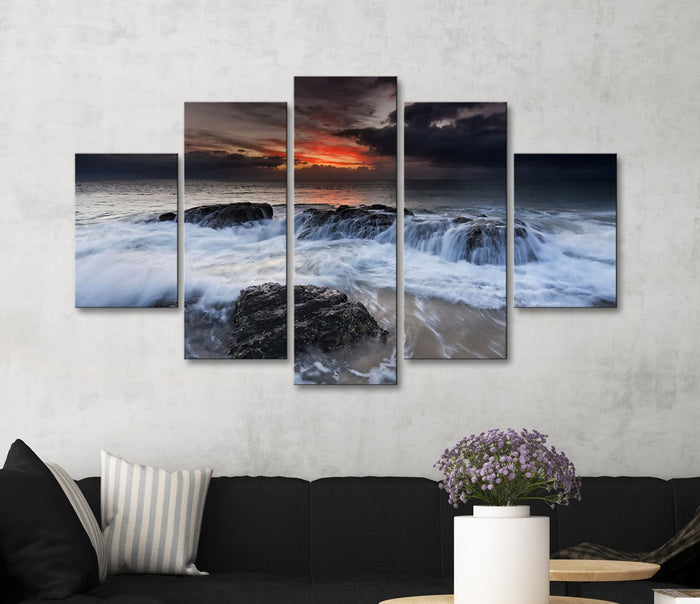 High Quality Art Print  of Sea View on Stretched Canvas in Group