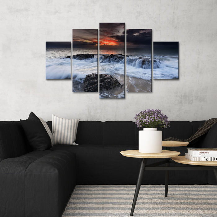 High Quality Art Print  of Sea View on Stretched Canvas in Group