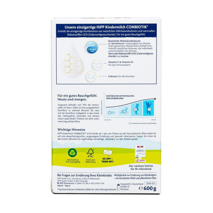 HiPP German 1+ Year Kindermilch Formula (600g) - Formuland