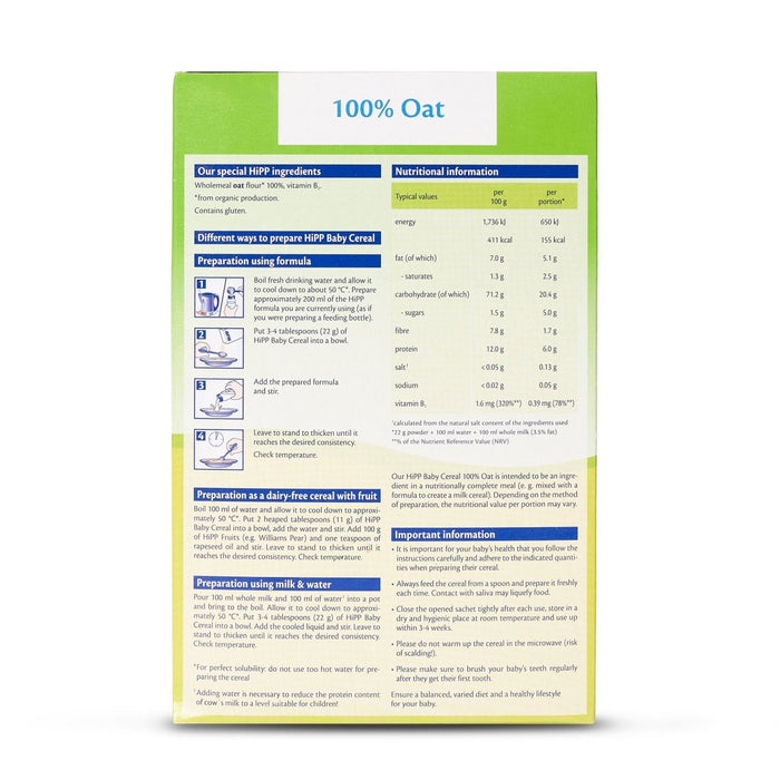 HiPP Organic 100% Oat Cereal from 4 months (200g) - Formuland