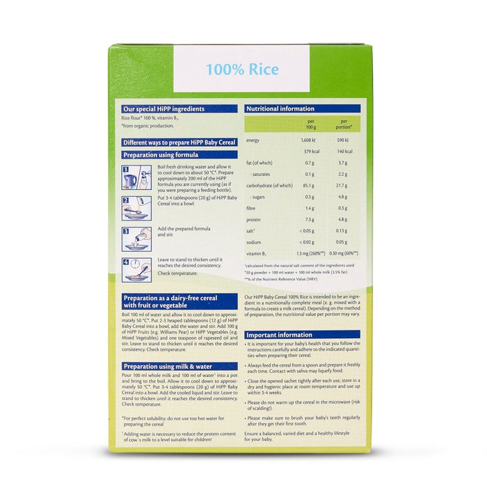 HiPP Organic 100% Rice Cereal from 4 months (200g) - Formuland