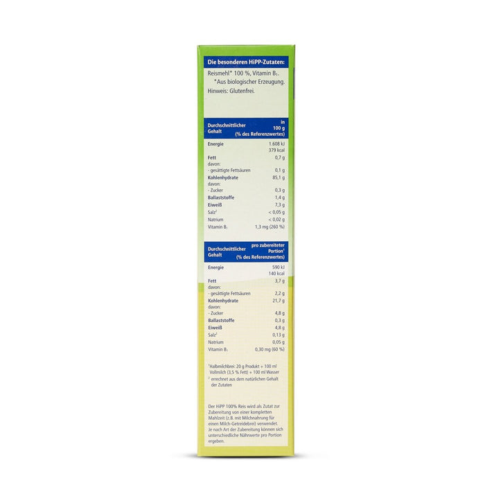 HiPP Organic 100% Rice Cereal from 5 months (German) (200g) - Formuland