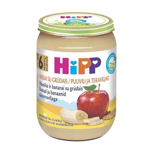 HiPP Organic Apple and Banana with Grain Puree – 6 Pack (From 6 Months) - Formuland